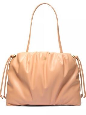 Victoria Secret Limited Edition Nude Faux Leather Drawstring Shoulder Bag NWT